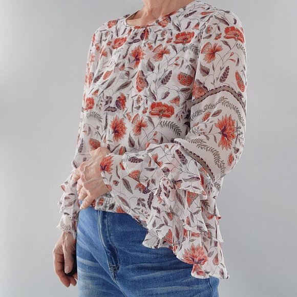 MISA Los Angeles Floral Bell Sleeve Top - Picture 1 of 7